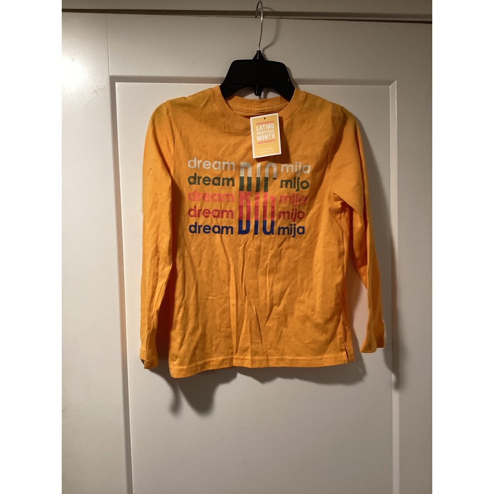 Well Worn Kids Latino Heritage Month Dream Big Mija Yellow Long Sleeve Shirt